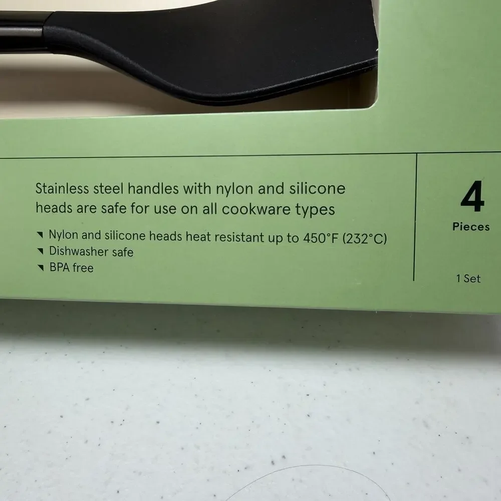 Figmint Cooking Utensil Set - Silicon with stainless handles - NIB